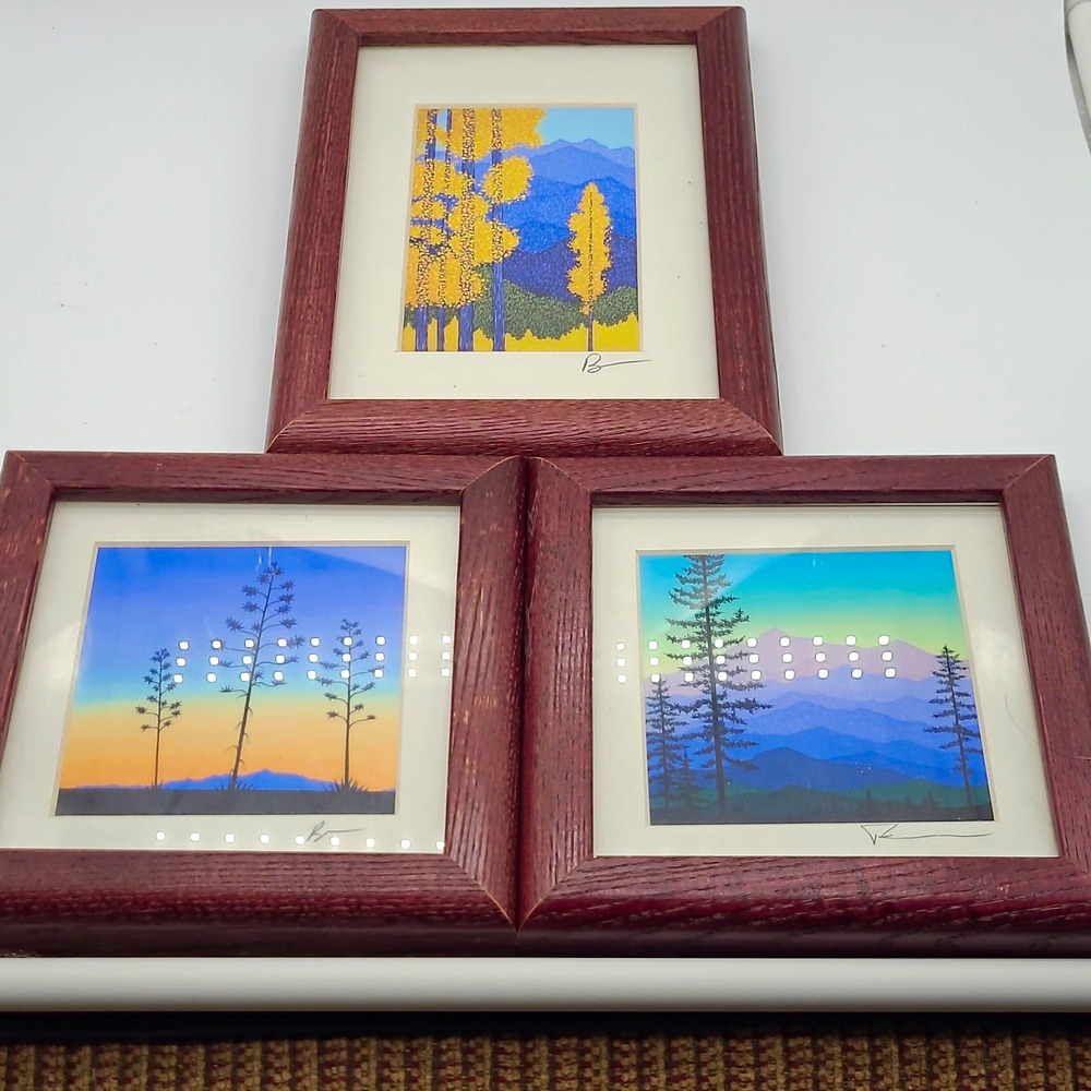 Set of 3 Framed Southwest Mini Art Prints Bruce Baughman Gallery Tubac Arizona